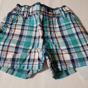 Gymboree Octopus Hugs 3-6 month NWT plaid shorts.
